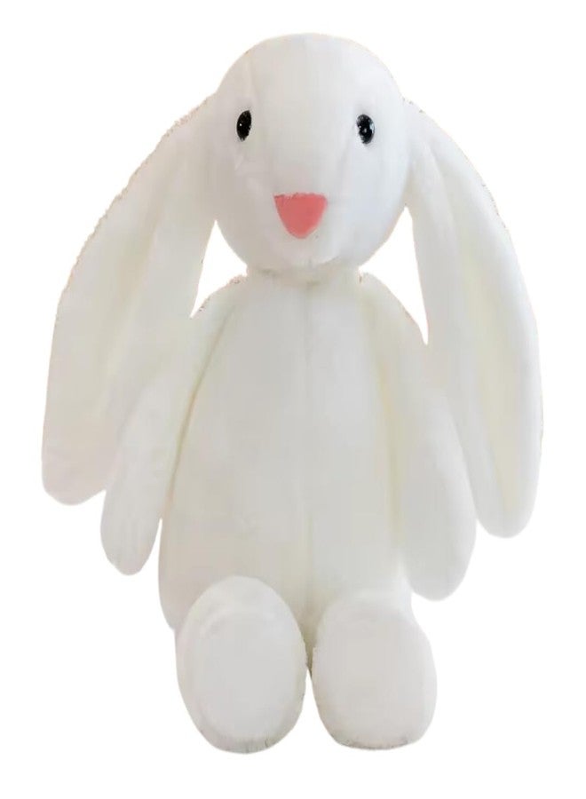 TechMax Solution Cute White Longest Ear Simple Bunny Plush Pillow Toy - Image 1